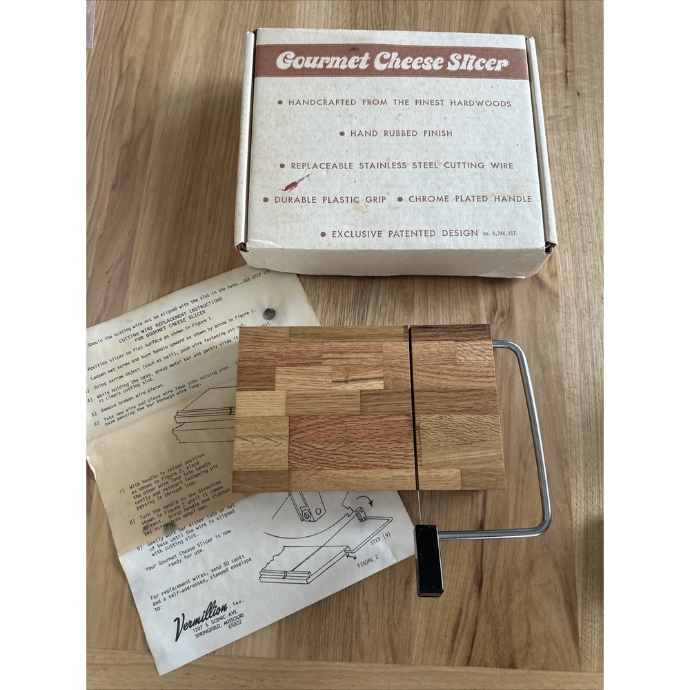 Vintage 1970s GOURMET CHEESE SLICER  In Original Box Vermillion